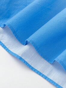 Balabala Tween Girl 2025 Summer New Ombre Ruffle Trim Round Neck Loose Fit Dress - Blue Tint - View 9