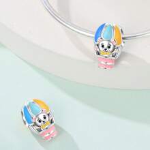 1 pieza Colgante de plata con plateado de la serie del parque de atracciones del circo, que incluye un lindo péndulo de noria, carrusel, mono, globo aerostático, oso, ardilla y payaso, adecuado para pulseras DIY y joyería de mujer
