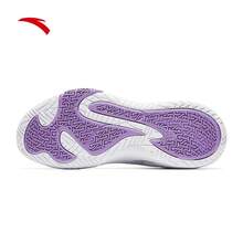 Anta Zapatos de baloncesto para hombres para exterior de hormigón, zapatillas de baloncesto profesionales con amortiguación, transpirables y antideslizantes - Anta Blanco/Loto Morado -2 - Ver 5