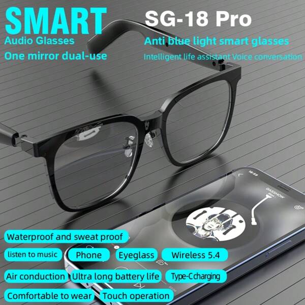 2025 New Intelligent Wireless V5.3 Anti Blue Light+Sunglasses Glasses Mart Audio Glasses With Automatic Dimming Lenses - High-Definition Voice Calling, Hifi Music Quality, Built-In Microphone And Speaker - Suitable For Sports, Driving, Fishing, And Daily Home Wear