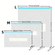10/15/20 件可重复使用食品储存袋，厨房冰箱食品袋，旅行收纳袋，防漏拉链密封食品储存袋，透明无味，适用于储存水果、谷物、蔬菜、肉类、厨房整理和热传递 - 透明色 - 查看 12