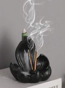 1 Stück Kreativer Lotus Blumen Räucherstäbchenhalter, Lotus Design Kunsthandwerk Diffusor aus Harz, geeignet für Meditation, Raumdekoration, Meditationshilfe, Innen-/Außenbereich Dekoration, ohne Duft, ohne Strom