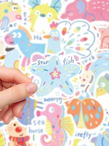 50pcs Colourful Graffiti Small Animal Stickers Laptop Handbook Mobile Phone Case Decoration Stickers