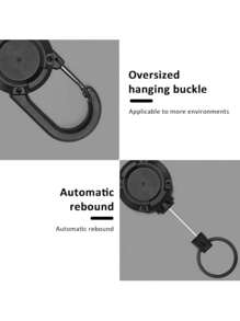 Siliget Heavy Duty Lanyard Badge Reel With 23.6'' Steel Cord, Retractable Keyring For Outdoor Black,School Supplies,Back To School