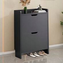 2 Drawer Shoe Rack Shoes Storage Cabinet Wooden Cupboard Organiser Holder Stand - Black - View 6