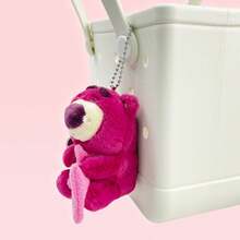 Miniso Strawberry Teddy Bear Keychain, Adorable Design, Soft Skin-Friendly Material, Perfect For Bags And Keys (1PC) - Multicolor - View 2