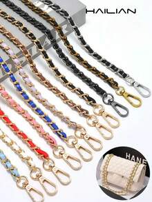 HAILIAN DIY 黑色 PU 皮革钱包手柄 11 毫米替换金属单肩斜挎包链条带