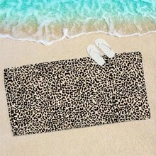 1 pezzo Asciugamano da spiaggia con stampa leopardata, in microfibra ultra morbida e super assorbente, extra large e resistente, adatto per viaggi, spiaggia, sport, piscina, bagno, campeggio, yoga e altre esigenze da spiaggia