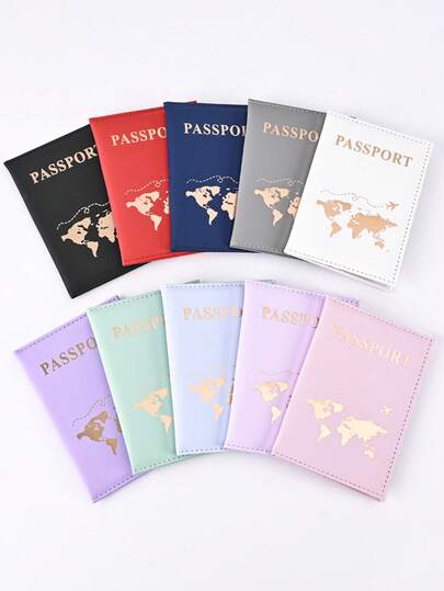 1 szt. gładka teksturowana osłona ochronna na paszport z PU, klips do paszportu, klips do biletu lotniczego, torba na paszport. Torby na karty, portfele.