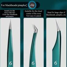 Kit para extractor de granos, Pinzas extractoras de puntos negros profesionales para salón de belleza, Aguja para extraer astillas de la piel