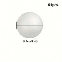 64 Stücke 3,5cm/1,4 Zoll weiße feste Polystyrol-Schaumstoffkugeln, geeignet für Malerei DIY, Dekoration von Einkaufszentren, Hochzeitsprops, Schaufensterdekorationen in Kunst, Handwerk, Familie, Party, Kuchendekoration, Sternspiel, Maltag, Hochzeitsdekoration, Weihnachten, Halloween, Neujahr, Geburtstag, Heimdekoration, Feiertagsparty - Fantasie inspiriert