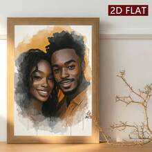 1pc Piece Of Customizable Personalized Photo Canvas Print, Watercolor Effect Modern Wall Art Poster, Fashionable Theme,Personalized Family Photo Album, Is An Ideal Gift For Friends, Family, And Couples. It Can Be Used As Home Decoration And Is Suitable For Living Rooms, Bedrooms, Kitchens, Offices, And Room Wall Decoration,Frameless,Graphic Print