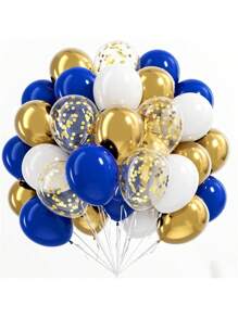 35pcs Navy Blue Metal Gold Confetti Balloons Are Suitable For Wedding, Graduation, Birthday Decoration, Birthday Parties, Weddings, And Gender Revealing Decorations