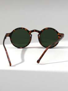 1 件男士复古圆形时尚眼镜，百搭街头风格，适合走秀、海滩、时尚造型、防风 - 彩色 - 查看 6