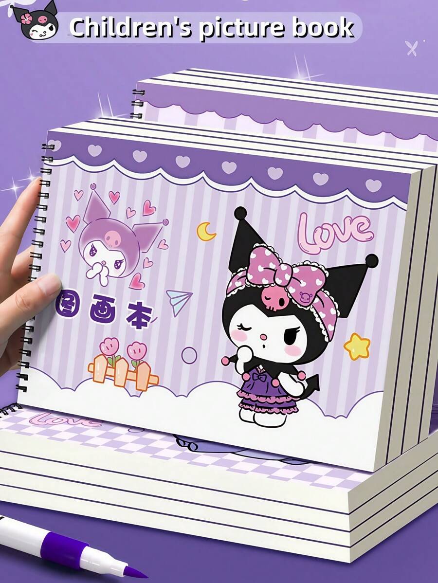Sanrio 1 peça/4 peças Caderno de Esboços A4 Sanrio Espesso, Bloco de Desenho, Livro de Pintura, Bloco de Anotações, Kuromi, Pompompurin, Presente para Artistas, Halloween, Natal