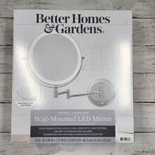 BETTER HOMES & GARDENS Wall-Mounted LED Mirror 1x/10x Magnification, Swivel NEW - 1 - View 2