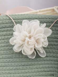 Summer Elegant Vacation Style Rope & Fabric Flower Necklace & Waist Chain - Beige - View 8