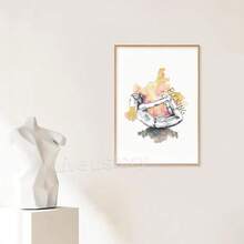1 pièce/3 pièces Affiches d'arts muraux avec cadre en option. Affiches d'impression d'art de graphiques d'exercices de pilates et de yoga modernes, peinture aquarelle sur canevas de femme faisant de l'exercice, décoration murale pour salle de sport - Multicolore - Voir 8