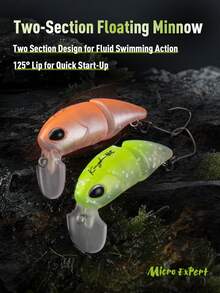 Kingdom 双节小鱼饵 2.3 克 37 毫米 浮动硬饵 ABS 渔具 人造硬饵 摇摆饵 渔具 摇摆器