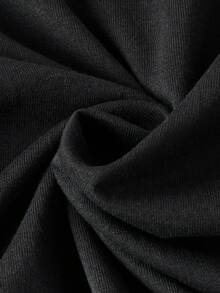 Camiseta de cuello redondo con patrón negro - Negro - Ver 6