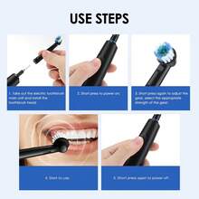 Black/White Rotating Electric Toothbrush, Fully Automatic Teeth Cleaner For Adults With 3D Cleaning Vibration, Rotating, Pulsing, Timing, 5 Modes (Whitening, Cleaning, Sensitive, Polishing, And Massage) With 4 Replacement Soft Brush Heads And Type-C Charging Cable(600mAh) - màu đen - Xem 9