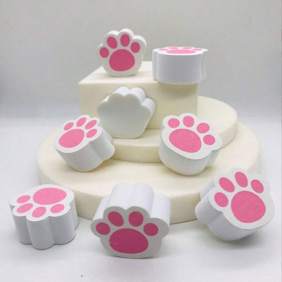 2/4件装猫爪玻璃擦镜布去污清洁魔力擦家用浴室镜子海绵擦