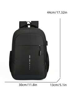 Casual Reflective Strip Design USB Waterproof Fashion Men's Backpack Office Accessories Laptop Bag For Men