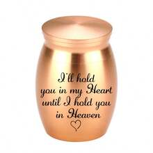 小型纪念骨灰盒，适用于存放人类和宠物的骨灰，1.57英寸迷你骨灰盒，铝合金材质，纪念骨灰盒 - 我会将你珍藏在心底，直到我们在天堂重聚 - 彩色 - 查看 13