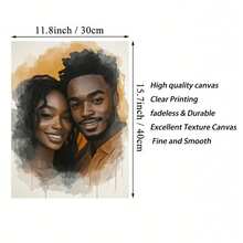 1pc Piece Of Customizable Personalized Photo Canvas Print, Watercolor Effect Modern Wall Art Poster, Fashionable Theme,Personalized Family Photo Album, Is An Ideal Gift For Friends, Family, And Couples. It Can Be Used As Home Decoration And Is Suitable For Living Rooms, Bedrooms, Kitchens, Offices, And Room Wall Decoration,Frameless,Graphic Print