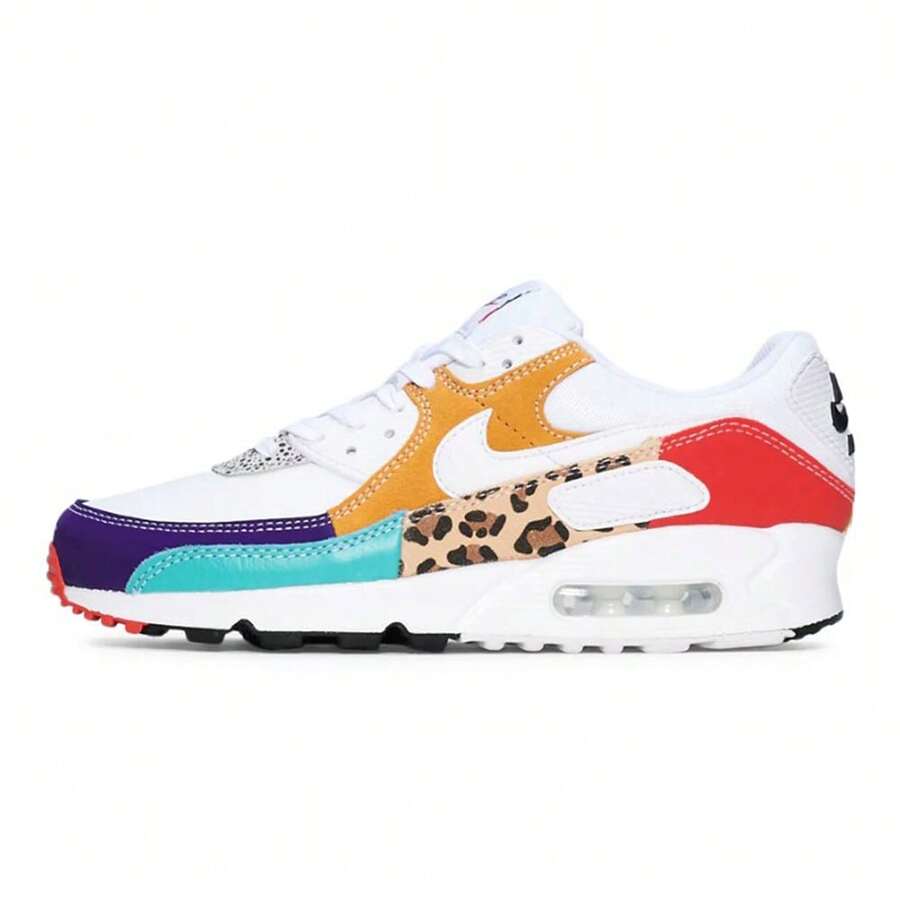 Women's Nike Air Max 90 SE "Animal" Wt/Lt Curry-Habanero Rd (DH5075 100) - White - View 1