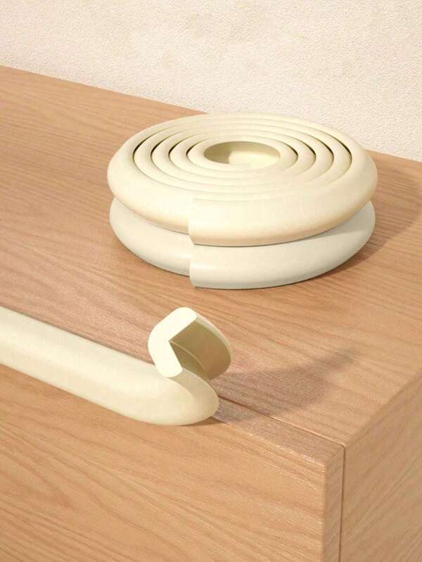1 pieza Cinta de protección en esquina de 200 cm de largo con cinta adhesiva en la parte posterior - Tira de plástico suave y antichoque para seguridad de muebles, adecuada para protectores de bordes de mesas, camas y escritorios. Diseño suave y curvo para una instalación fácil.