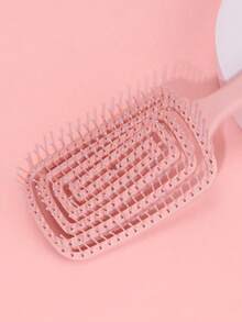 蓬松高颅毛猪肋梳2件套女士专用长发按摩梳镂空家用大弯梳 - 彩色 - 查看 5