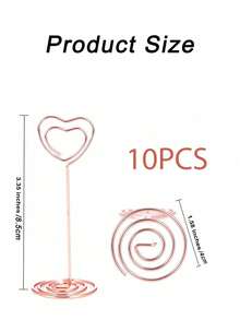 10PCS Table Number Holders, Place Card Holders,Table Number Stands,Table Card Holder, Photo Picture Holders For Centerpieces, Wedding, Party, Birthday (Heart Shaped) - Multicolor - View 5