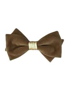 1 pieza Corbata de moño de terciopelo de poliéster de unicolor, accesorio de vestimenta formal de alta gama para bodas, fiestas, banquetes, escenarios, otoño/invierno para hombres