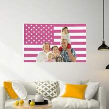 Custom Pink America Flag 3X5 Ft Personalized Flags Design Your Image Funny Tapestry Poster For Decorate Clubs Concerts Bars University Dormitories Living Rooms Bedrooms - Cờ Mỹ màu hồng - Xem 3