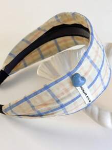 1/2pcs Women Fashion Minimalist Heart Striped Grid Headband, Hairband Head Hoop Hair Accessories