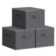Storage Bins With Lids - 灰色 - 查看 6