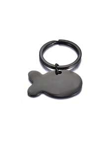 Customized Stainless Steel Mirror Goldfish Pet Keychain Creative Gift DIY Laser Engraved Smooth Hanging Tag - Multicolor - View 12