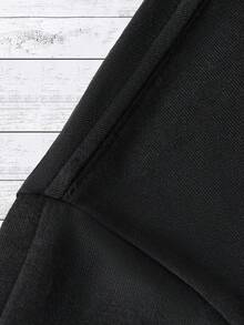 Camiseta de cuello redondo con patrón negro - Negro - Ver 4