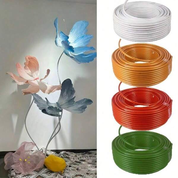 Decorative Flexible Molded Pipe -196.85-Inch PVC Aluminum-Plastic, Suitable For DIY Party Decoration, Birthdays, Campus Events, And Wedding Props - Sturdy And Durable, Can Be Made Into Various Shapes, Large Artificial Decorative Flower Support Pipe Diameter, Made Of Durable Plastic