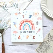 40 قطعة من مناديل الورق بشعار "أخيرًا المدرسة" مناسب لموسم العودة للمدارس، حفلة التخرج، وليمة الفندق، حفلة الشاي، حفلة الربيع، لوازم الزفاف