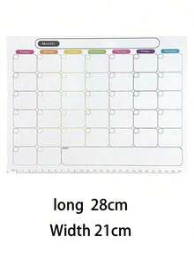 10 piezas Calendario magnético de borrado en seco para refrigerador, accesorios de refrigerador, pegatina de refrigerador, tablero de notas, planificador mensual, horario semanal, agenda diaria, calendario, lista de tareas con diversas opciones (28cm X 21cm)
