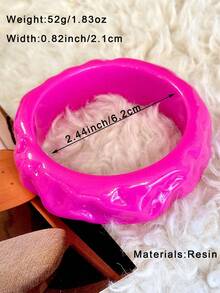 1 chiếc vòng tay thời trang màu hồng cánh sen dành cho nữ, thiết kế hình tròn và bánh răng bất đối xứng, thanh lịch và đa năng, phù hợp với phong cách trưởng thành (Độ lệch kích thước 3mm/0,11 là bình thường) - Màu Hồng Tươi - Xem 14