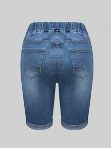 Women's Totally Shaping Pull On Bermuda Shorts - Blue - View 8