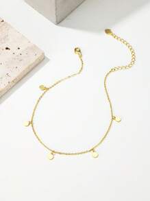 S925 Sterling Silber Minimalistische Geometrische Anhänger Fußkette, täglicher und Feiertags Trage für Jugendliche