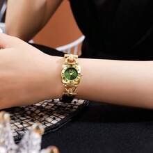 gedi 1 件女士金色简约高级感皮带复古方盘简约时尚极具吸引力防水女士手表多功能石英表，适合日常生活或节日聚会佩戴，也可作为送给女性的礼物 - 均碼 - 查看 9