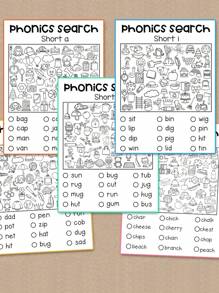 220 Sight Words Workbook For Kids,32Pages Thickened A4 Paper Word Puzzle Game,Read And Find Phonics Workbook,Suitable For Outdoor Travel Learning, Home Study Homework,School Teaching Tools,Cultivating Children's Interest In Learning,Improving Learning Ability,Easy Reading And Writing,And Enhancing Spelling Accuracy,Brain Games,A Child's Gift