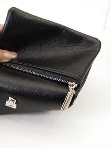 MINGYOU Women Short Super Soft PU Large Capacity Wallet, Multi-Function Multi-Layer Wallet, Exquisite Magnetic Snap Closure, Multi-Card Slots Handbag, Zipper Coin Purse Card Holder, Soft & Lightweight Convenient Handbag For Party, Date, Holiday Gift - Black - View 6