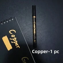 Chrome Mirror Marker Pen,Silver/Golden/Copper, Metal Reflective Marker, Chrome-Plated Mirror Effect Marker, 2mm Pen Tip,Quick Drying And Waterproof, Suitable For Rocks, Walls, Cups, Ceramics And Glass Crafts,Ideal For Painting, Graffiti, Highlight Markings And Crafts DIY Back To School