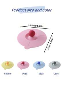 4/1pc High-Quality Cup Lids With Spoon Clip, Round Silicone Cup Lid, Tea Cup Lid, Water Cup Lid, Mug Lid, Dust-Proof And Leak-Proof Seal, Keeps Drinks Fresh